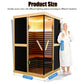 Thermora Premium Large 2-Person V-Shaped FAR Infrared Sauna Room With Double Glass Doors
