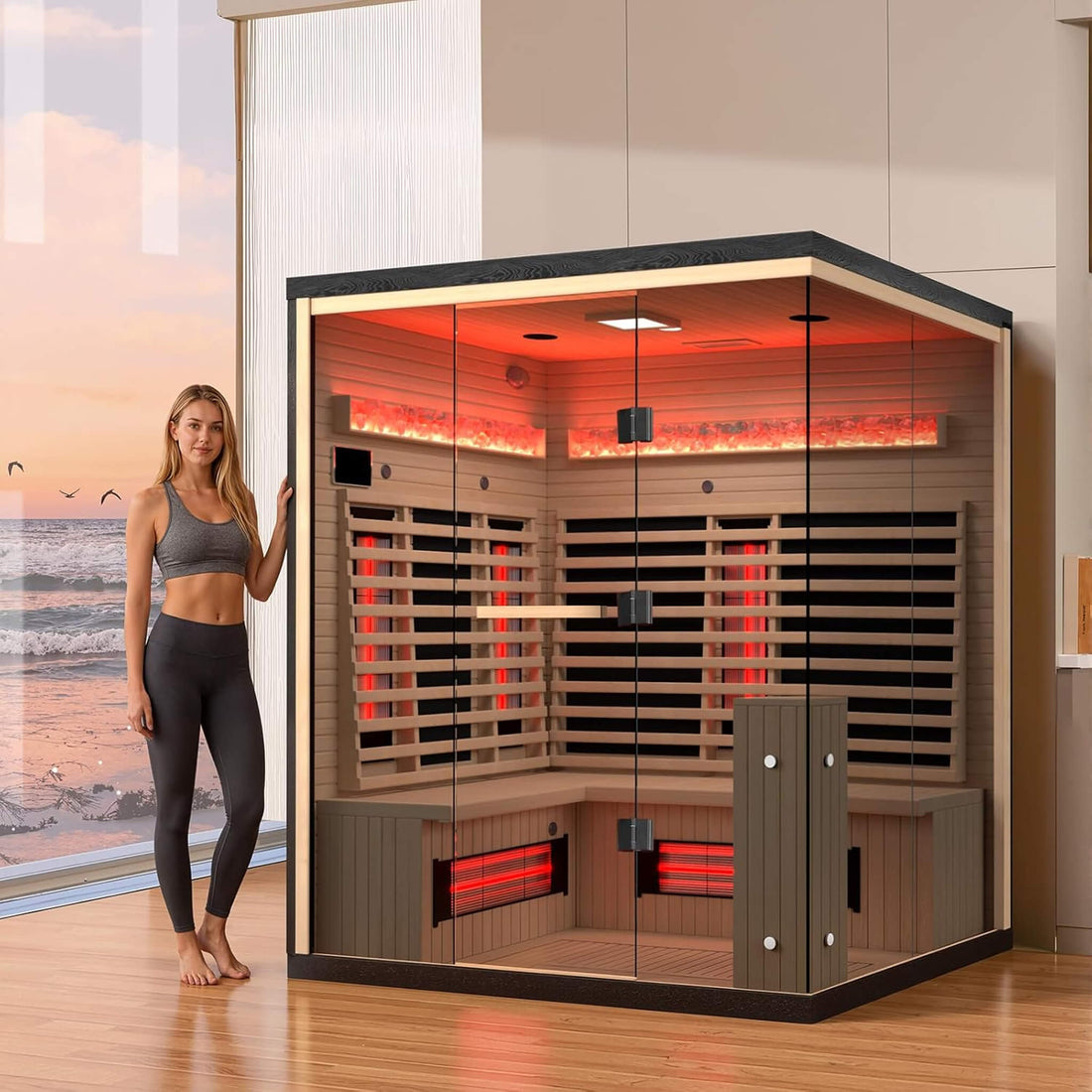 Ember 4-Person Full-Spectrum Infrared Sauna With Himalayan Salt Panels