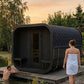 SaunaLife Model CL12GCPB Cube Luxury Series Outdoor Home Sauna Suite Kit, DIY, Paint Included, Up to 8 Persons