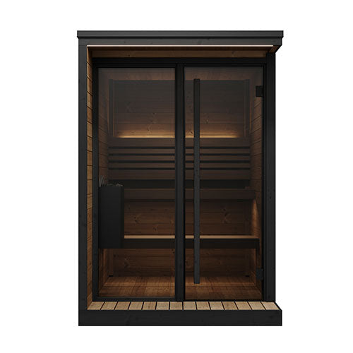 SaunaLife GL4 Outdoor Sauna Kit Garden Luxury-Series Outdoor DIY Sauna Kit, Thermo-Spruce, up to 4 Persons
