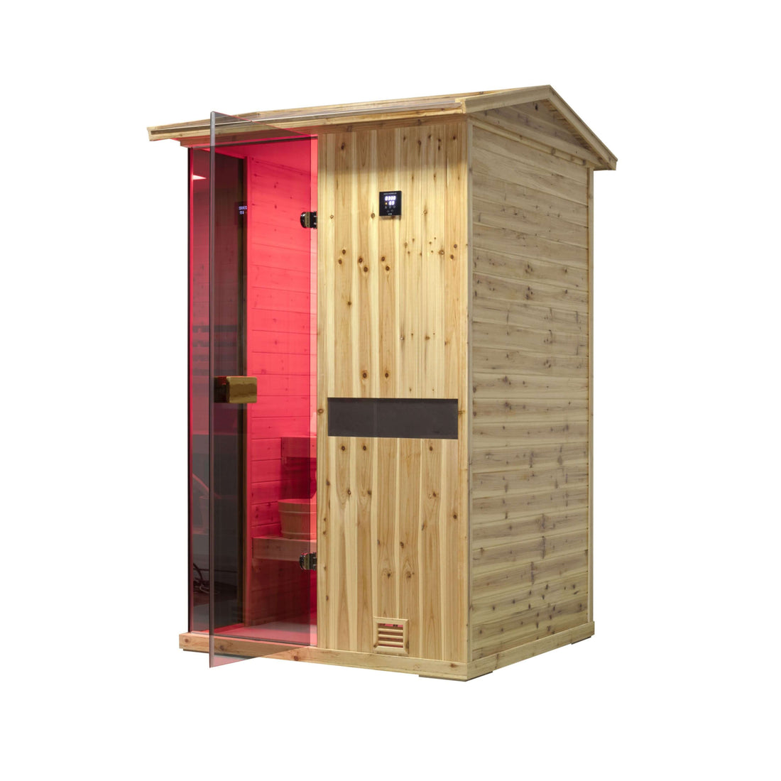 Thermora Arctic Premium 2-Person Outdoor Wooden Steam Sauna Room With Smart Control Panel And Bluetooth Audio (SAK52918)