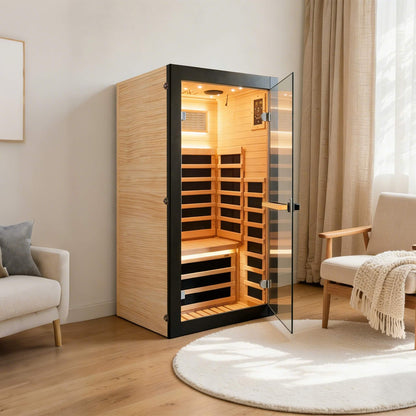 Thermora Single-Person Chilean Pine Infrared Sauna Cabin