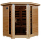 Tucson 4-Person Hemlock Corner Infrared Sauna with 10 Carbon Heaters